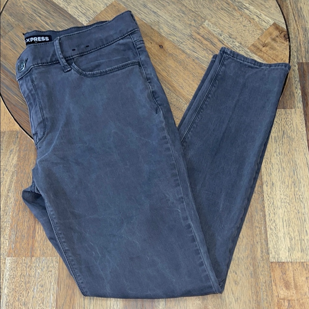 Express Charcoal Gray Skinny Jeans